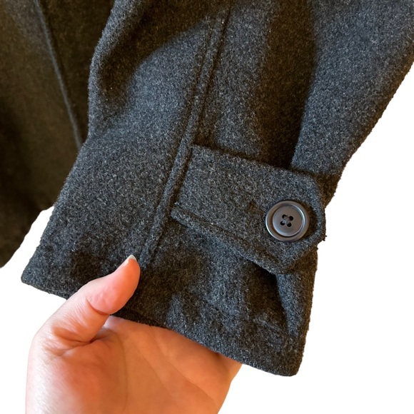 Vintage Men’s Abercrombie & Fitch Charcoal Gray Wool Blend Car Coat Winter Large - Picture 6 of 10